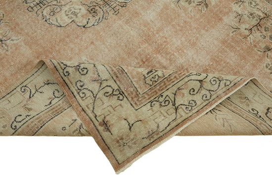 7x10 Beige Turkish Vintage Area Rug - 46366
