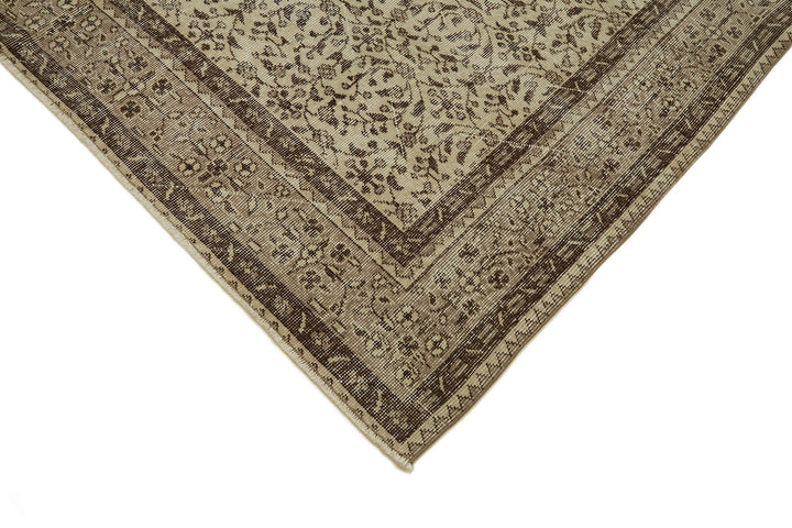7x10 Beige Turkish Vintage Area Rug - 46367