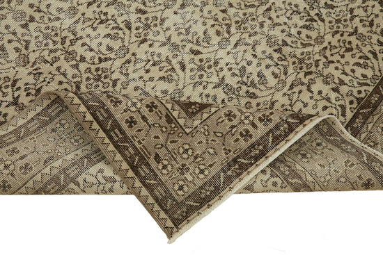 7x10 Beige Turkish Vintage Area Rug - 46367