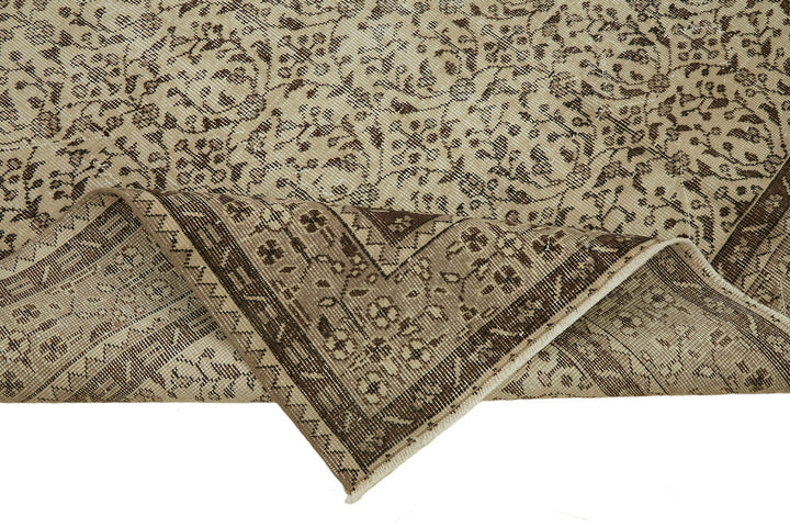 7x10 Beige Turkish Vintage Area Rug - 46367