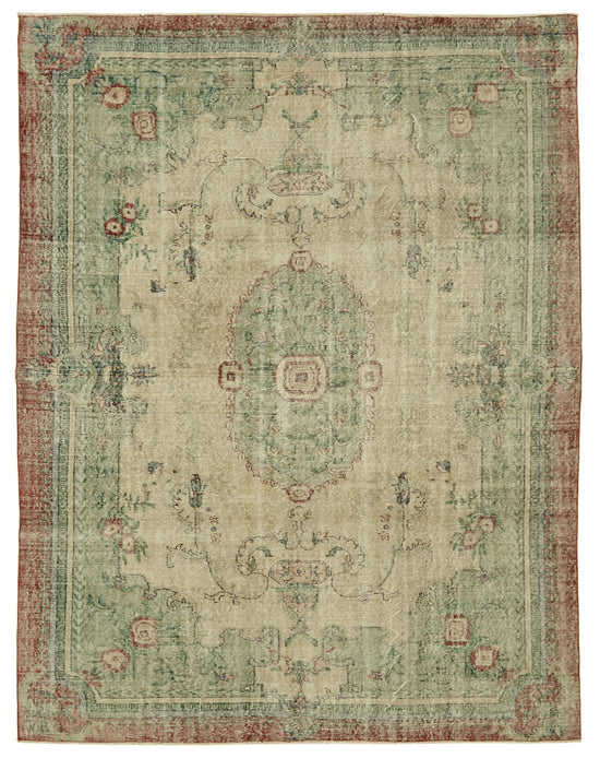 7x10 Beige Turkish Vintage Area Rug - 46368