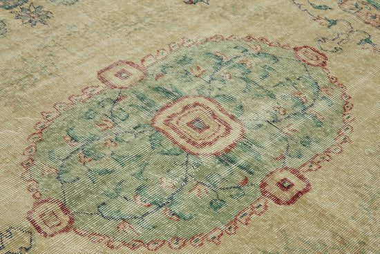 7x10 Beige Turkish Vintage Area Rug - 46368