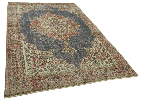 6x10 Beige Turkish Vintage Area Rug - 46369
