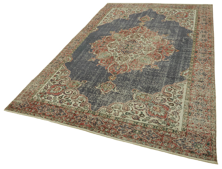 6x10 Beige Turkish Vintage Area Rug - 46369