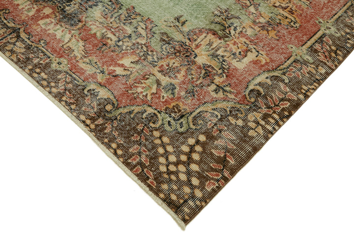 7x10 Beige Turkish Vintage Area Rug - 46371