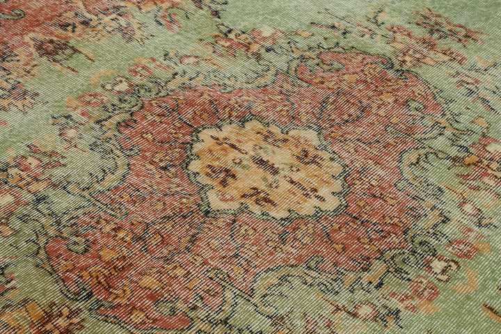 7x10 Beige Turkish Vintage Area Rug - 46371