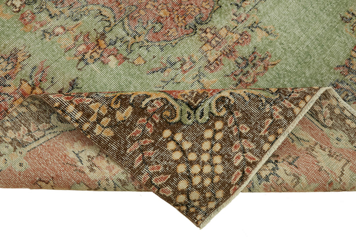 7x10 Beige Turkish Vintage Area Rug - 46371