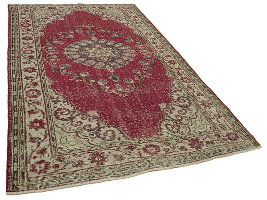 6x10 Beige Turkish Vintage Area Rug - 46372