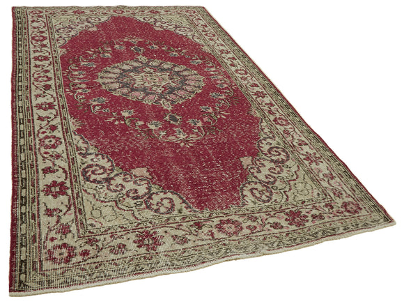 6x10 Beige Turkish Vintage Area Rug - 46372