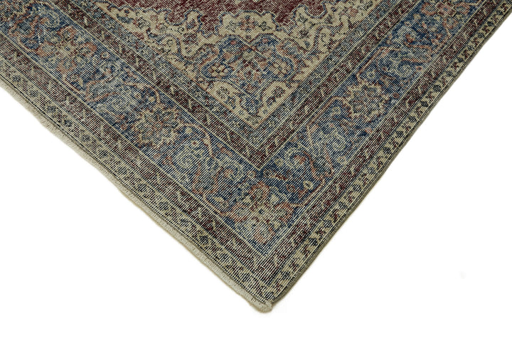 7x10 Beige Turkish Vintage Area Rug - 46373