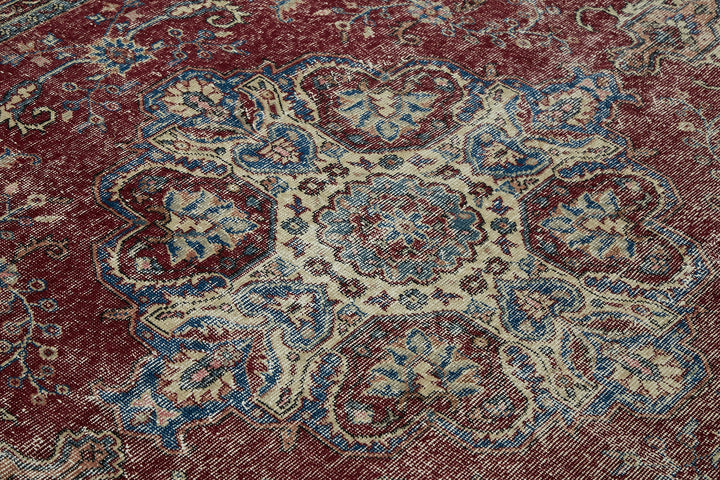 7x10 Beige Turkish Vintage Area Rug - 46373