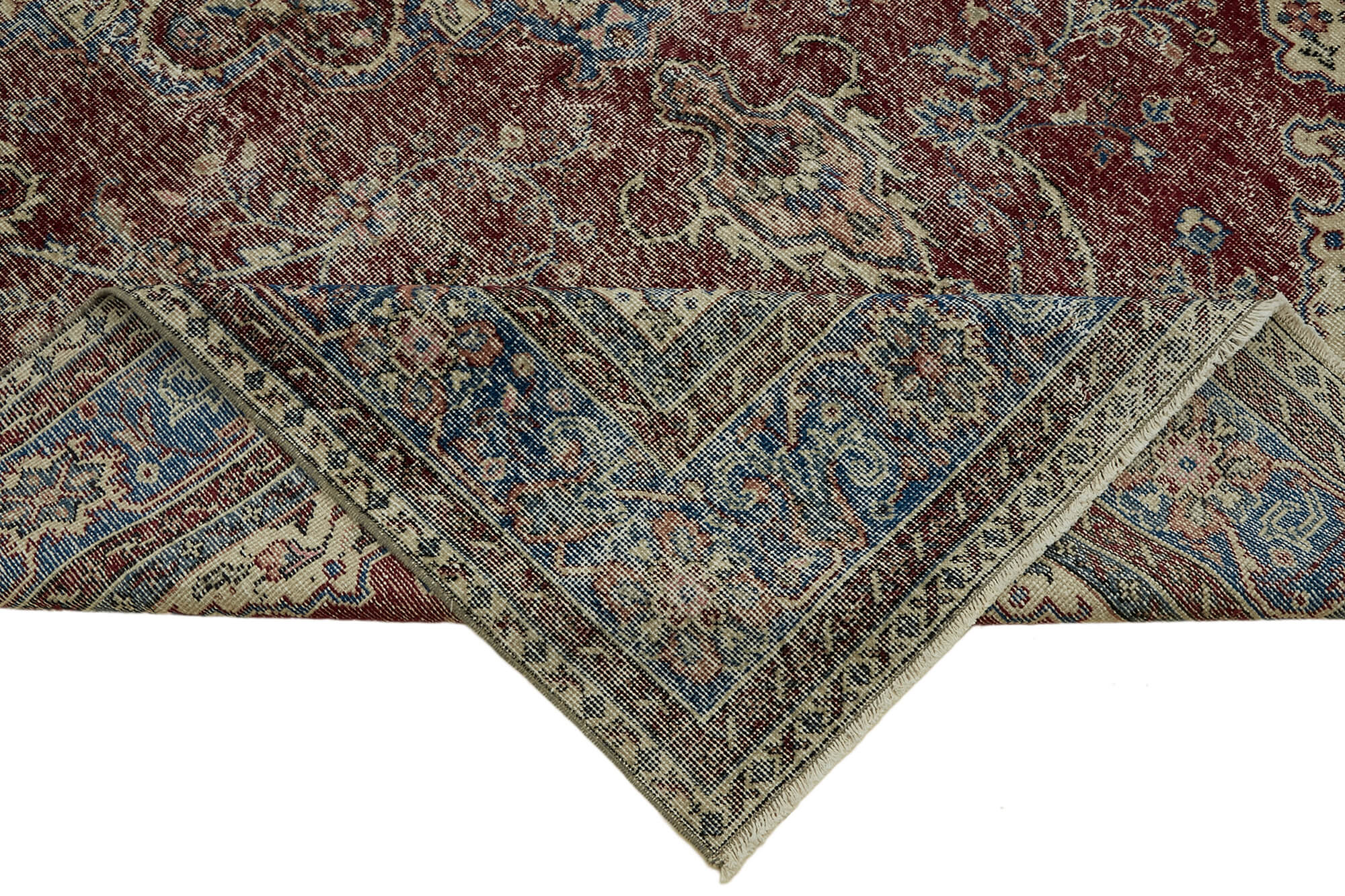 7x10 Beige Turkish Vintage Area Rug - 46373