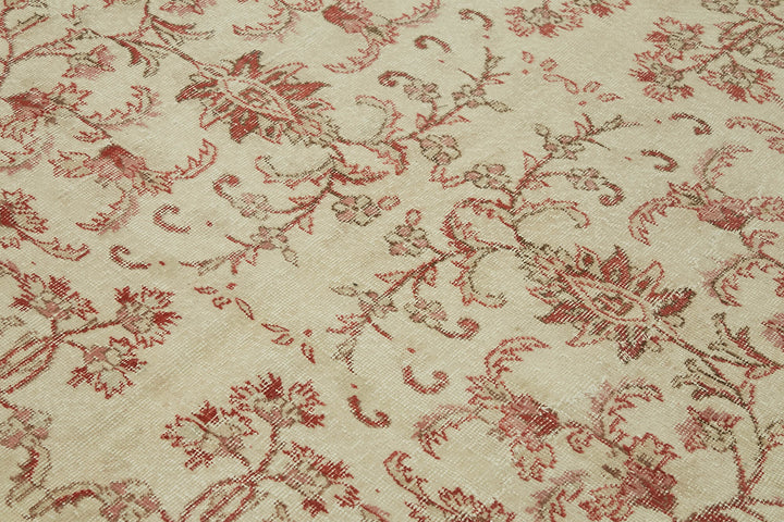7x10 Beige Turkish Vintage Area Rug - 46375