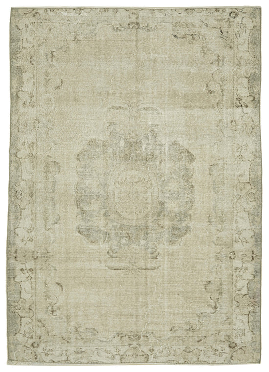 6x8 Beige Turkish Vintage Area Rug - 46377