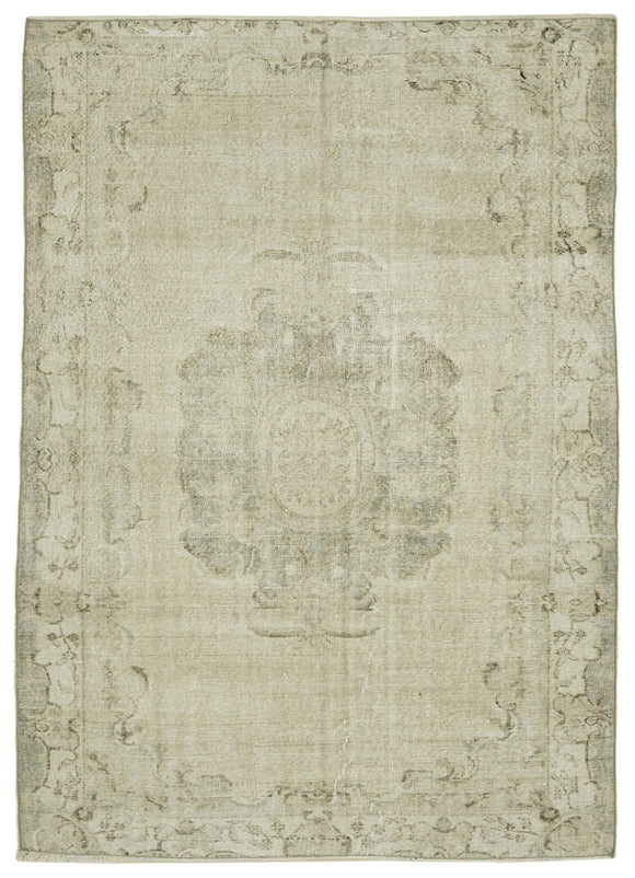 6x8 Beige Turkish Vintage Area Rug - 46377