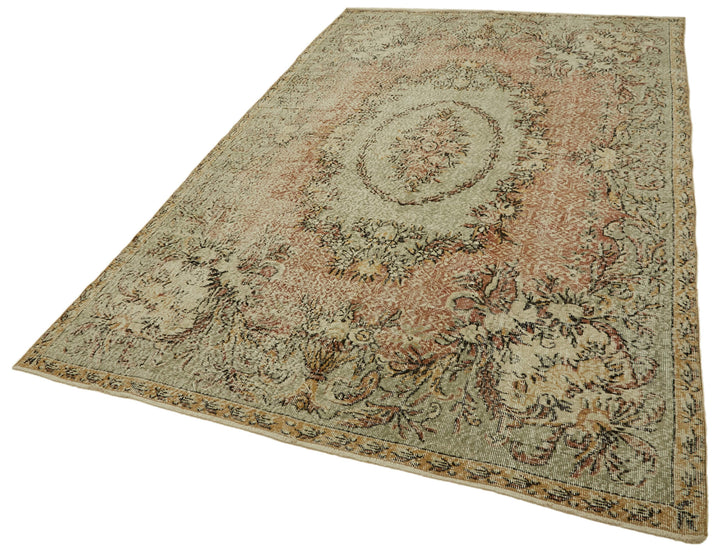 6x10 Beige Turkish Vintage Area Rug - 46378