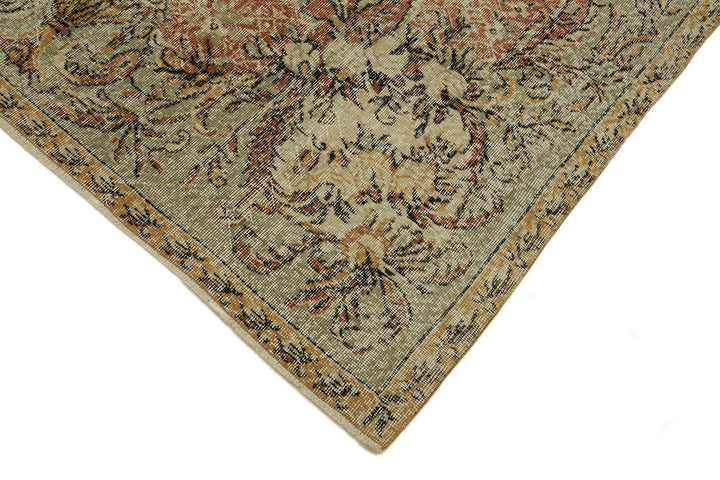6x10 Beige Turkish Vintage Area Rug - 46378