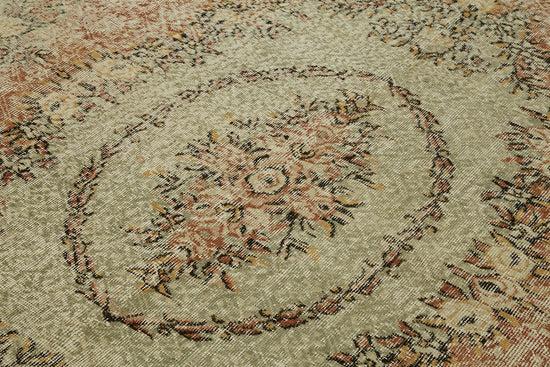 6x10 Beige Turkish Vintage Area Rug - 46378