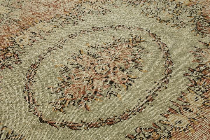 6x10 Beige Turkish Vintage Area Rug - 46378