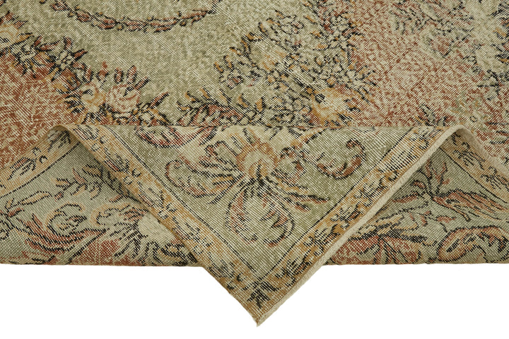 6x10 Beige Turkish Vintage Area Rug - 46378