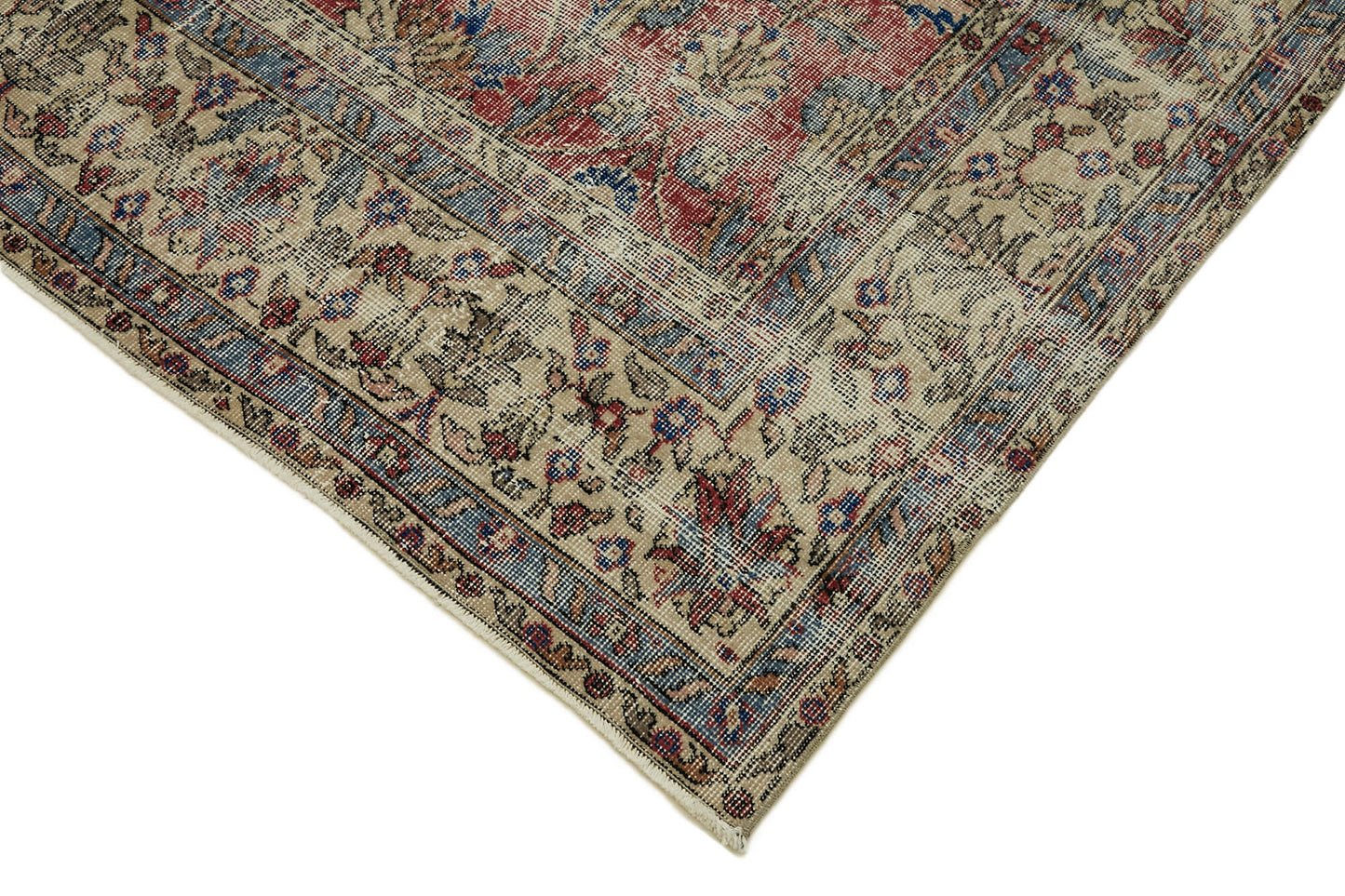 7x10 Beige Turkish Vintage Area Rug - 46379