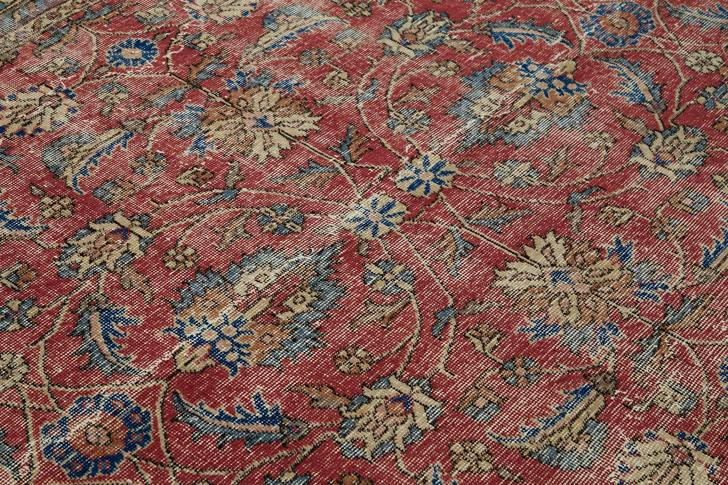 7x10 Beige Turkish Vintage Area Rug - 46379