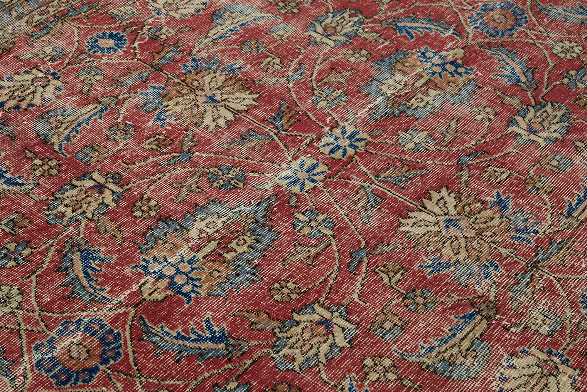 7x10 Beige Turkish Vintage Area Rug - 46379