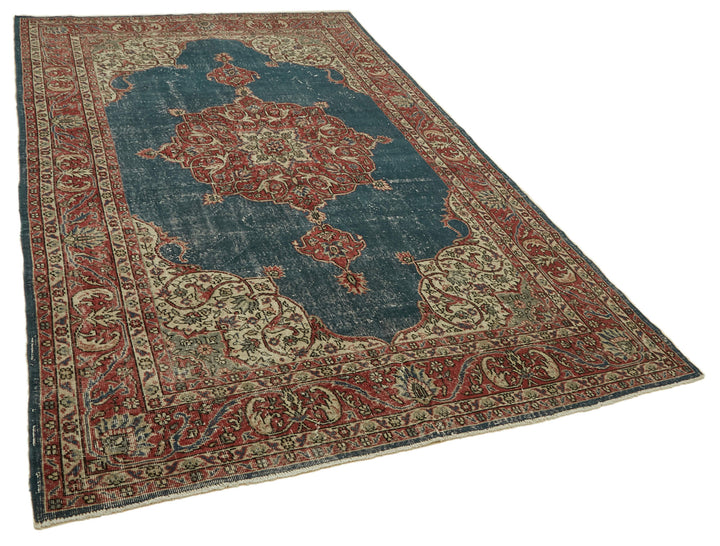 6x10 Beige Turkish Vintage Area Rug - 46383