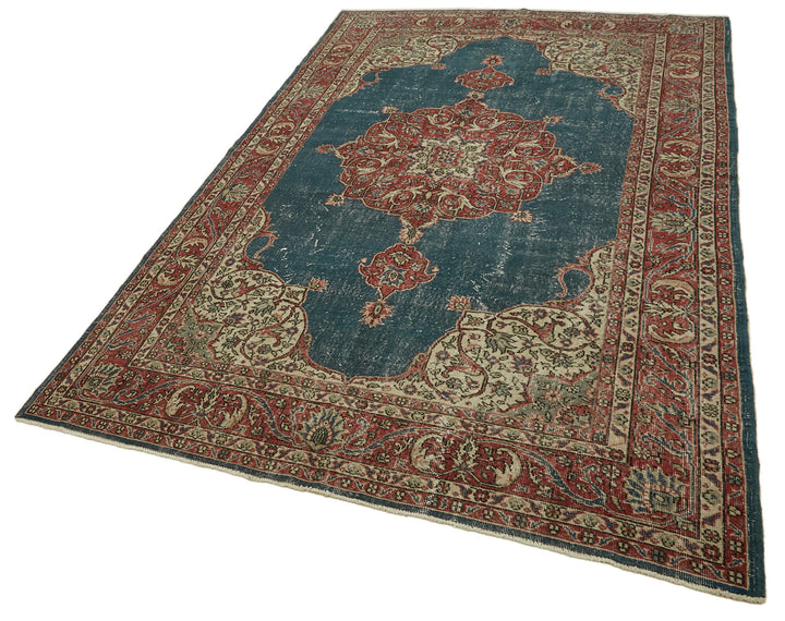 6x10 Beige Turkish Vintage Area Rug - 46383