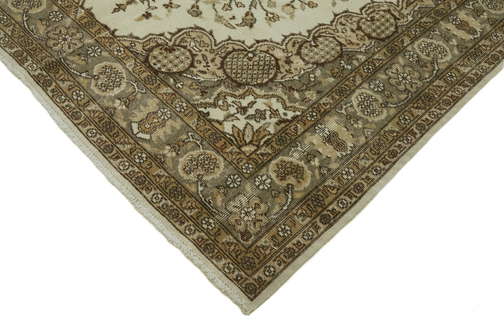 6x10 Beige Turkish Vintage Area Rug - 46384