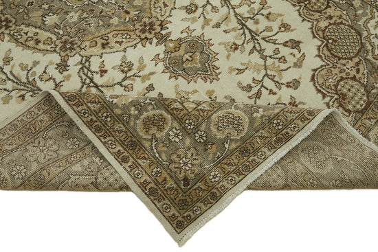 6x10 Beige Turkish Vintage Area Rug - 46384