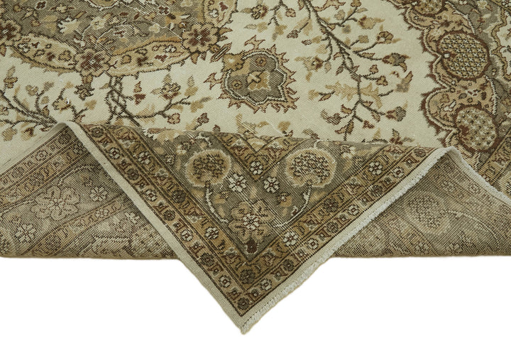 6x10 Beige Turkish Vintage Area Rug - 46384