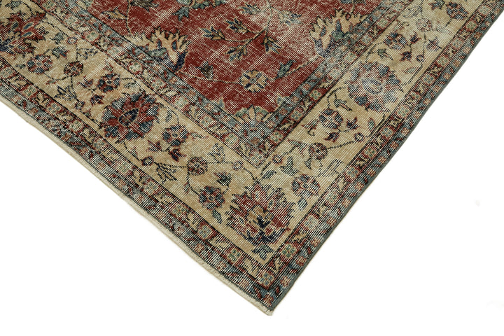 6x10 Beige Turkish Vintage Area Rug - 46386