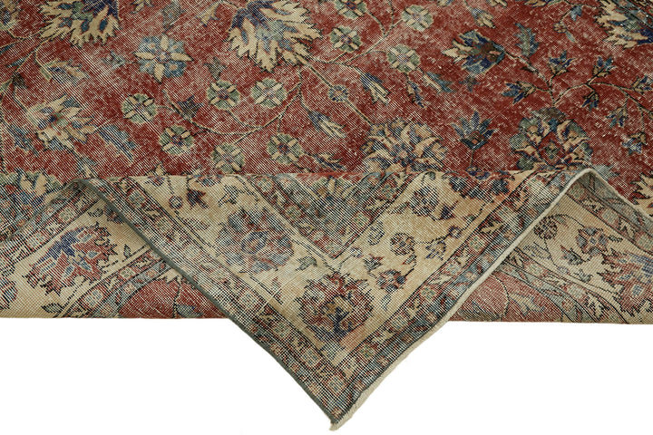6x10 Beige Turkish Vintage Area Rug - 46386