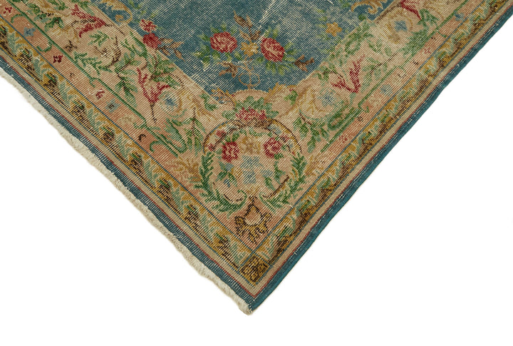 7x10 Beige Turkish Vintage Area Rug - 46388