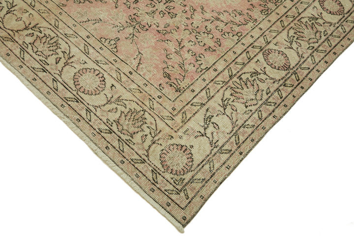 7x10 Beige Turkish Vintage Area Rug - 46389