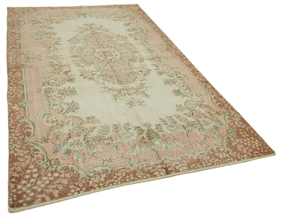 6x10 Beige Turkish Vintage Area Rug - 46391