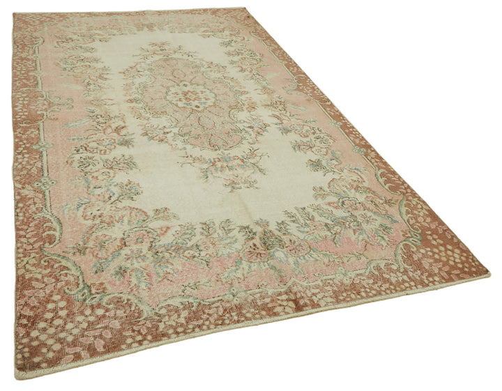 6x10 Beige Turkish Vintage Area Rug - 46391