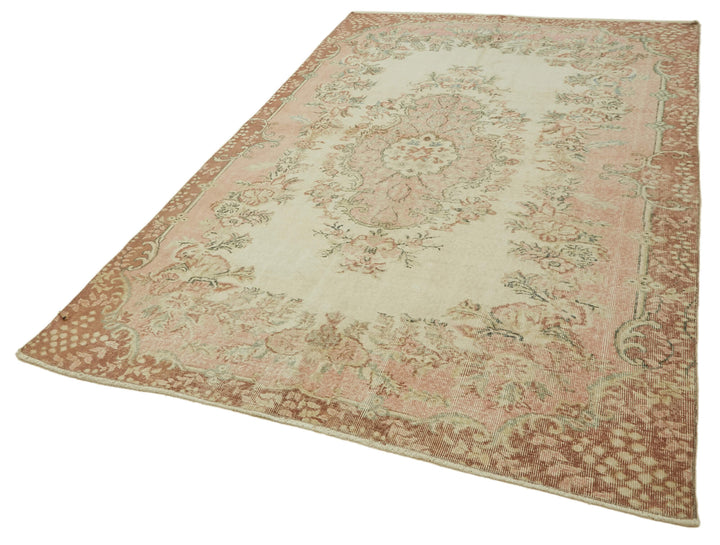 6x10 Beige Turkish Vintage Area Rug - 46391