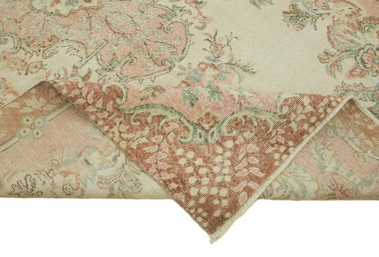 6x10 Beige Turkish Vintage Area Rug - 46391