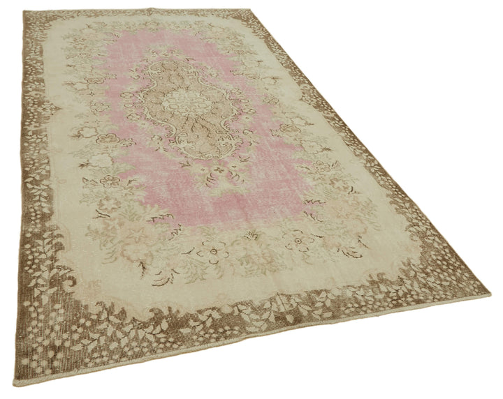 6x10 Beige Turkish Vintage Area Rug - 46392