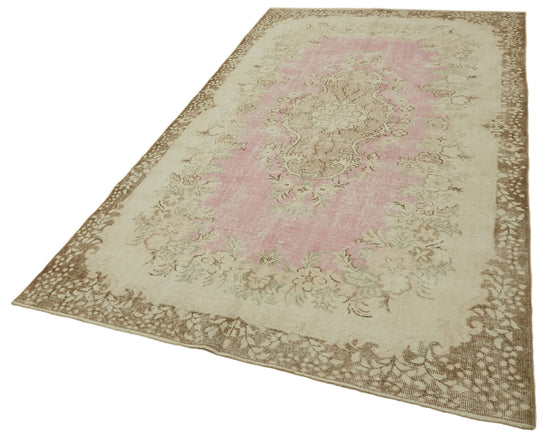 6x10 Beige Turkish Vintage Area Rug - 46392