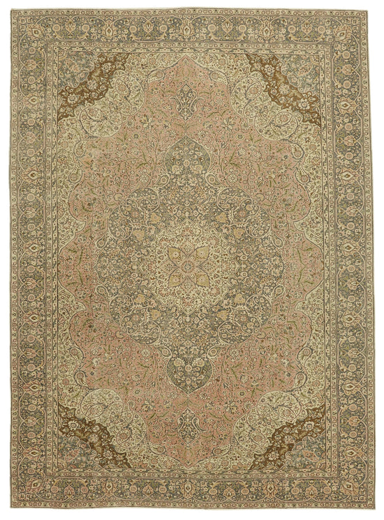 8x11 Beige Vintage Large Area Rug - 46427