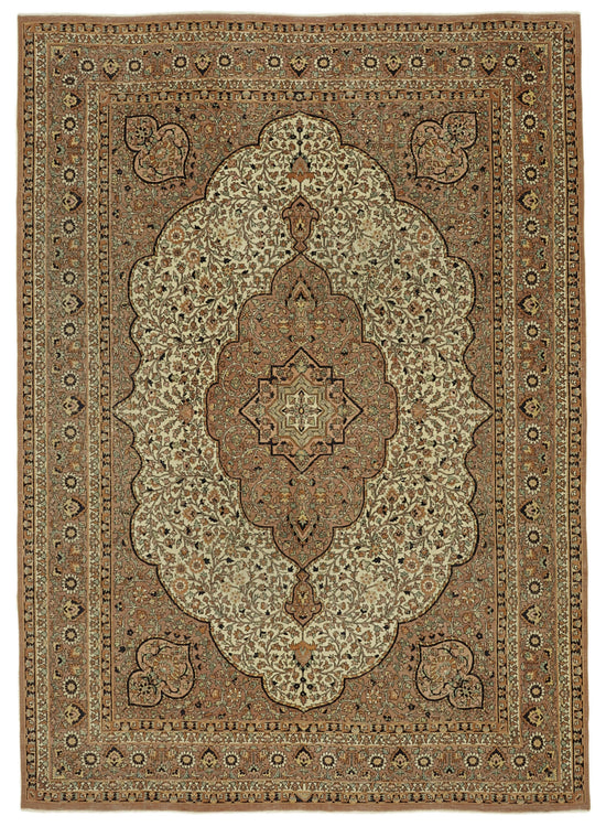 8x11 Beige Vintage Large Area Rug - 46437