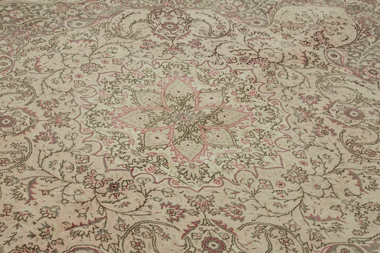 8x11 Beige Vintage Large Area Rug - 46439