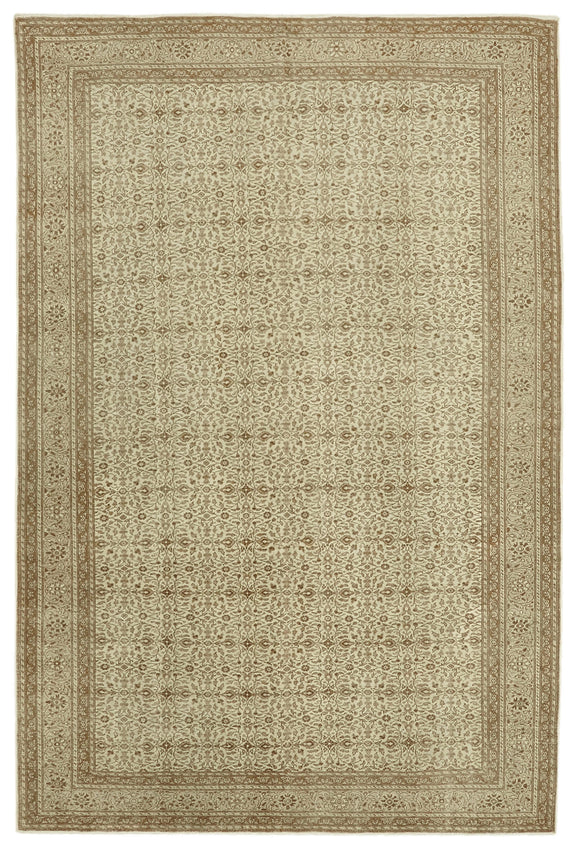8x11 Beige Vintage Large Area Rug - 46449