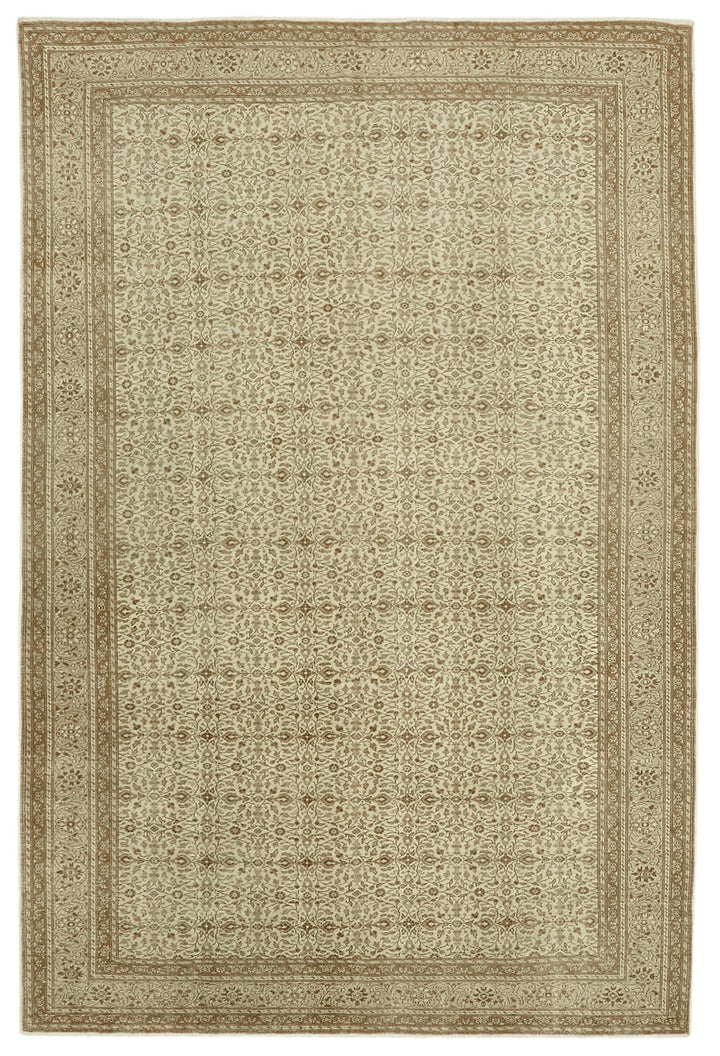 8x11 Beige Vintage Large Area Rug - 46449
