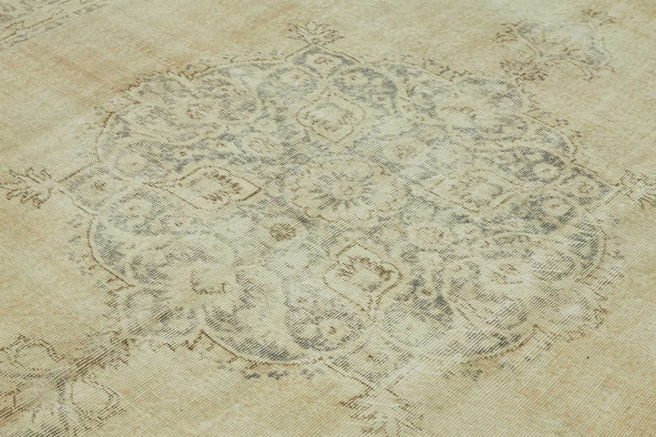 7x10 Beige Turkish Vintage Area Rug - 46479