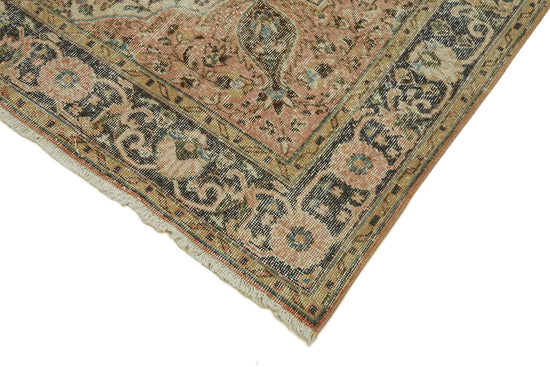 7x10 Beige Turkish Vintage Area Rug - 46486