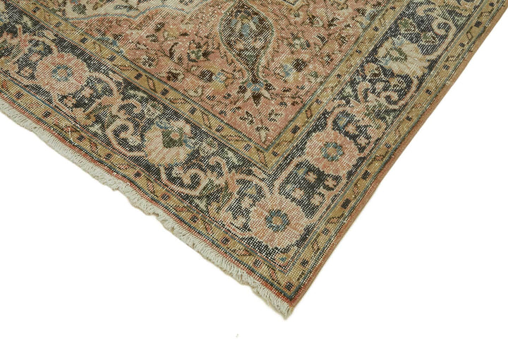 7x10 Beige Turkish Vintage Area Rug - 46486